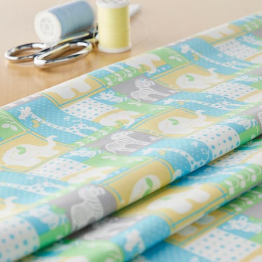 Fabric Traditions Blue Jungle Patch Cotton Fabric